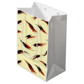 Sac Cadeau Moyen Motif de coups de pinceau enflammés abstraits