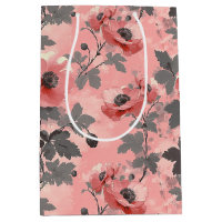 Motif de fleur de pavot rose, rousse