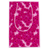 Sac Cadeau Moyen Motif de fleurs Art Déco - magenta sur rose (Devant)