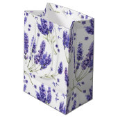 Sac Cadeau Moyen Motif de fleurs d'aquarelle de lavande (Dos Angle)