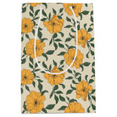 Sac Cadeau Moyen Motif de fleurs de crapaud orange (Devant)