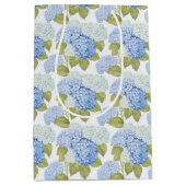 Sac Cadeau Moyen Motif de fleurs d'hydrangea bleu élégant  (Devant)