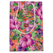Sac Cadeau Moyen Motif de fleurs hawaïennes tropicales (Devant)