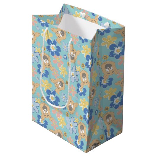 Sac Cadeau Moyen Motif de fleurs Scooby-Doo (Devant Angle)