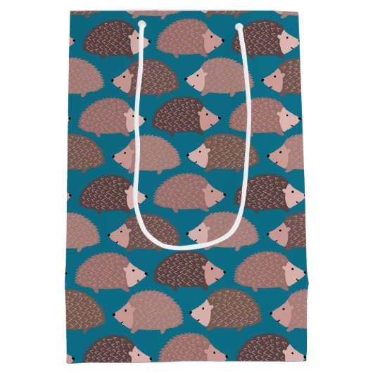 Sac Cadeau Moyen Motif de forêt de Hérisson (Dos)