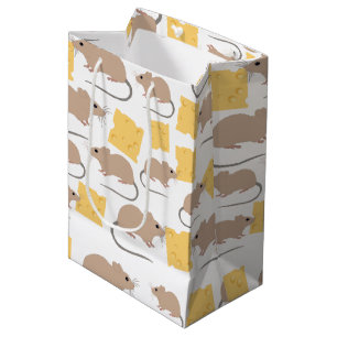 Sac Cadeau Moyen Motif de fromage mignon rongeur de la souris