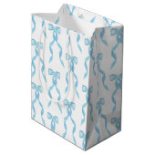 Sac Cadeau Moyen Motif de la Bow Bleue Aquarelle (Dos Angle)