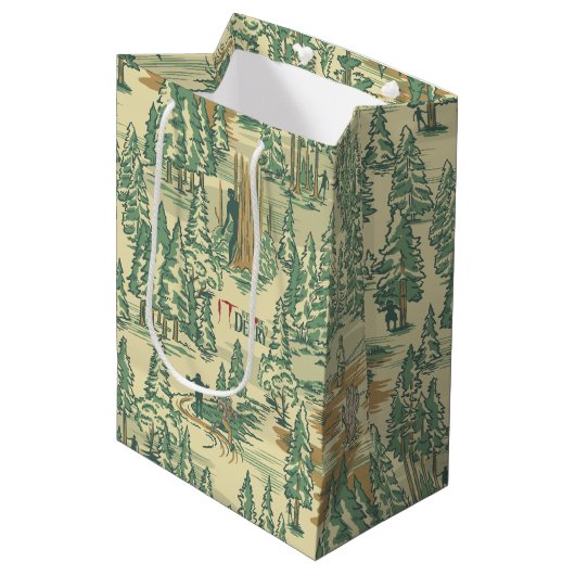 Sac Cadeau Moyen MOTIF de la pêche forestière IT (Devant Angle)