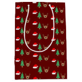 Sac Cadeau Moyen Motif de Noël (Devant)