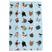 Sac Cadeau Moyen Motif de Noël du chat (Dos)