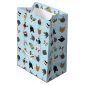 Sac Cadeau Moyen Motif de Noël du chat (Dos Angle)