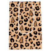 Sac Cadeau Moyen Motif de Noël Empreinte de léopard (Dos)