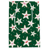 Sac Cadeau Moyen Motif de Noël en étoile de pain d'épice (Devant)