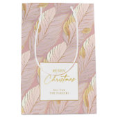 Sac Cadeau Moyen Motif de Noël en or rose #29 ID1009 (Devant)