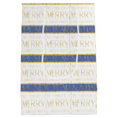 Sac Cadeau Moyen Motif de Noël Gold bleu#35 ID1009 (Dos)