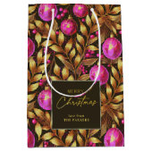 Sac Cadeau Moyen Motif de Noël Magenta Gold#29 ID1009 (Devant)