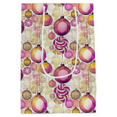 Sac Cadeau Moyen Motif de Noël Magenta Gold n° 6 ID1009 (Dos)