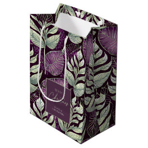 Sac Cadeau Moyen Motif de Noël vert violet #29 ID1009