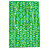 Sac Cadeau Moyen Motif de papier peint Art Déco, Jade Green (Devant)