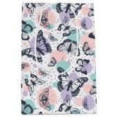Sac Cadeau Moyen Motif de papillons rétro coloré (Devant)