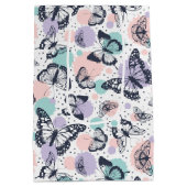 Sac Cadeau Moyen Motif de papillons rétro coloré (Dos)