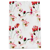 Sac Cadeau Moyen Motif De Pavot En Blanc (Devant)