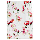 Sac Cadeau Moyen Motif De Pavot En Blanc (Dos)
