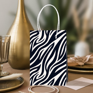 Sac Cadeau Moyen Motif de peau de zèbre gras noir et blanc ID1151
