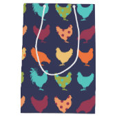 Sac Cadeau Moyen Motif de poulet multicolore funky (Dos)