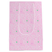 Sac Cadeau Moyen Motif de raquette de tennis rose (Dos)