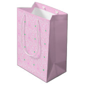 Sac Cadeau Moyen Motif de raquette de tennis rose (Dos Angle)