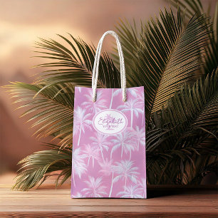 Sac Cadeau Moyen Motif de silhouette de palmier hawaïen Plum ID1093