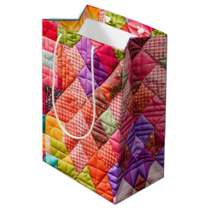 Sac Cadeau Moyen Motif de surface composée en Patchwork coloré
