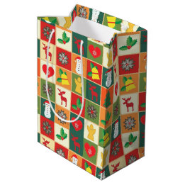 Sac Cadeau Moyen Motif de surface de Noël