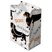 Sac Cadeau Moyen Motif de teckel (Devant Angle)