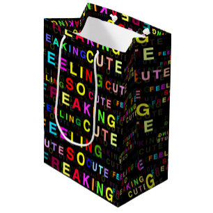 Sac Cadeau Moyen Motif de texte noir "Sens si fâcheux"