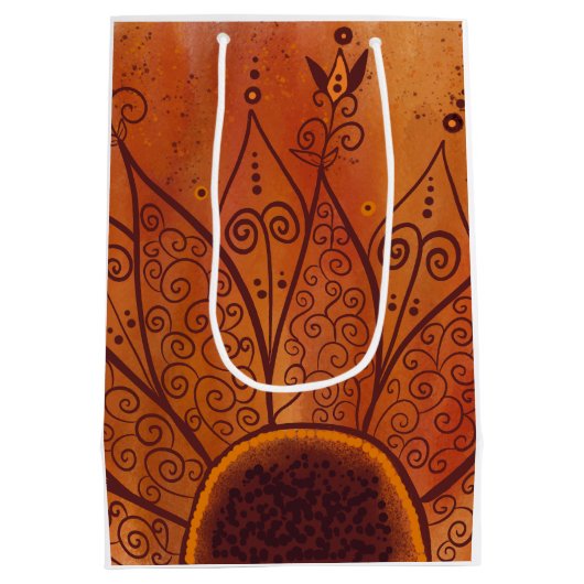 Sac Cadeau Moyen Motif de tournesol Abstrait (Dos)