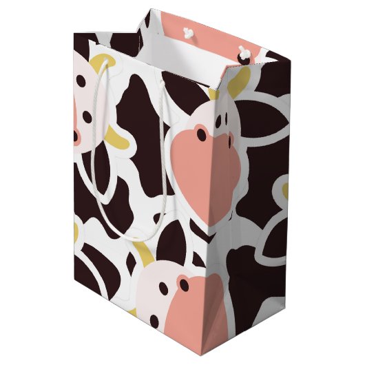 Sac Cadeau Moyen Motif de vache mûre (Dos Angle)