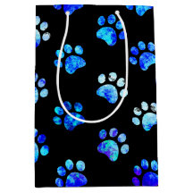 Motif d'empreinte de patte texturée bleu noir