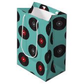 Sac Cadeau Moyen Motif des enregistrements Retro Jukebox (Devant Angle)