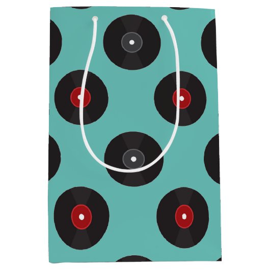 Sac Cadeau Moyen Motif des enregistrements Retro Jukebox (Devant)