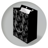 Sac Cadeau Moyen Motif des initiales Mariages modernes | Noir & Bla
