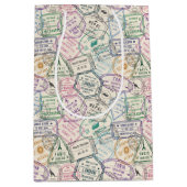 Sac Cadeau Moyen Motif des timbres de voyage (Devant)