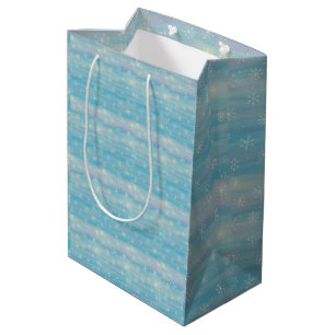 Sac Cadeau Moyen Motif d'hiver à l'aquarelle