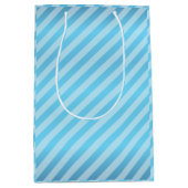 Sac Cadeau Moyen Motif diagonal de rayure de bleus layette (Devant)
