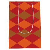 Sac Cadeau Moyen Motif Diamond À damiers Vert orange (Dos)