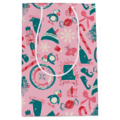 Sac Cadeau Moyen Motif d'icône encadrée Elf Holiday (Devant)