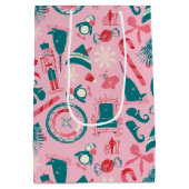 Sac Cadeau Moyen Motif d'icône encadrée Elf Holiday (Dos)