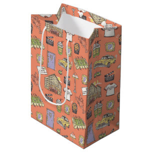 Sac Cadeau Moyen Motif d'icônes colorées AMIS™