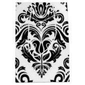 Sac Cadeau Moyen Motif d'impression en noir blanc Damas (Devant)